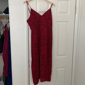 Leith red leopard dress size large